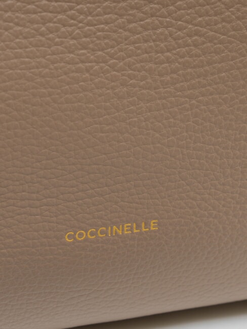 KLICHE Lederhandtasche mit Schultergurt warmes Taupe - Damentaschen