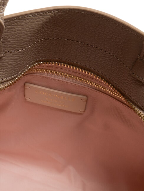 KLICHE Lederhandtasche mit Schultergurt warmes Taupe - Damentaschen