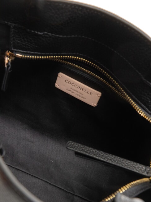 KLICHE Lederhandtasche mit Schultergurt Schwarz - Damentaschen