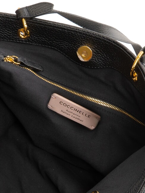 CALLISTO Einkaufstasche aus Leder mit geprägtem Logo Schwarz - Damentaschen