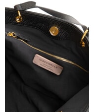 COCCINELLE CALLISTO Einkaufstasche aus Leder mit geprägtem Logo Schwarz - Damentaschen - 7