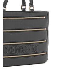 LOVE MOSCHINO ZIPLINE Schulter-Einkaufstasche Schwarz - Damentaschen - 3