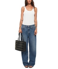 LOVE MOSCHINO ZIPLINE Schulter-Einkaufstasche Schwarz - Damentaschen - 5