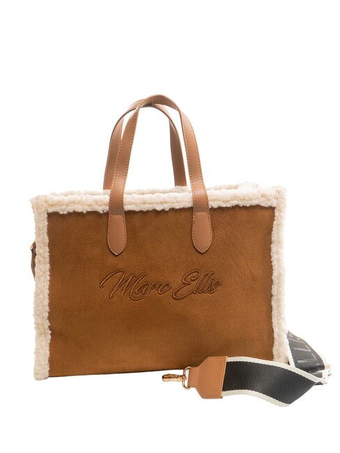 SHERPA Mittelgroße Handtasche mit Schultergurt dunkles Leder - Damentaschen