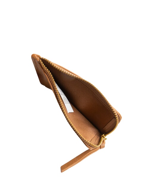 BASIC Großes Kartenetui aus Leder mit Reißverschluss Cognac - Brieftaschen Herren