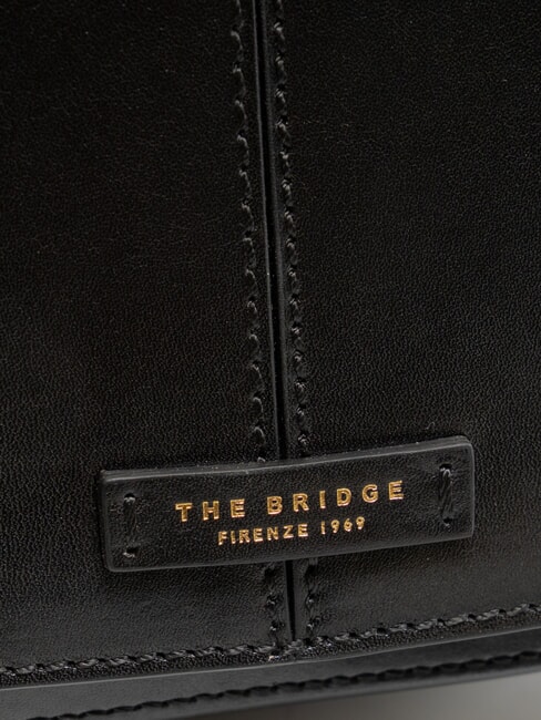 FAENTINA Gro&szlig;e Umh&auml;ngetasche aus Leder Schwarzes Gold - Damentaschen