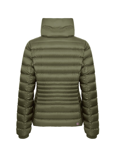 DELUXE Kurze Daunenjacke mit hohem Kragen Dunkelschlamm-Dunkelstahl - Daunenjacken für Damen