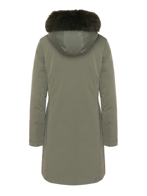 PURENESS Lange Steppjacke mit Kapuze Dreck - Damenjacken