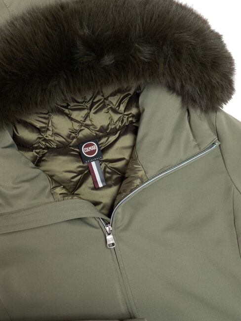 PURENESS Lange Steppjacke mit Kapuze Dreck - Damenjacken