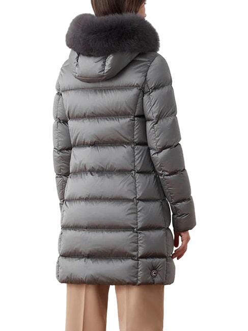 DELUXE Lange Daunenjacke mit Kapuze dunkler Stahl-dunkler Stahl - Daunenjacken f&uuml;r Damen