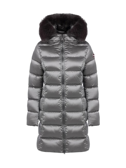 DELUXE Lange Daunenjacke mit Kapuze dunkler Stahl-dunkler Stahl - Daunenjacken f&uuml;r Damen