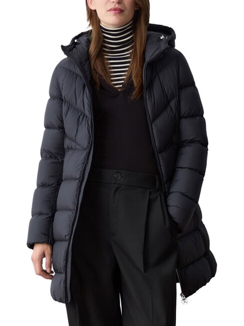 CAPTION Lange Daunenjacke mit Kapuze Schwarz - Daunenjacken f&uuml;r Damen