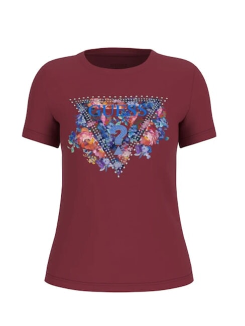 SS CN PEONY TRIANGLE Kurzarm-T-Shirt mit Aufdruck Wein - T-Shirts und Tops für Damen