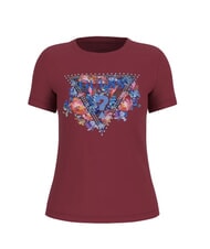 GUESS SS CN PEONY TRIANGLE Kurzarm-T-Shirt mit Aufdruck Wein - T-Shirts und Tops für Damen - 3