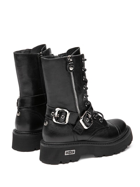 SLASH 4585 Lederstiefeletten mit Schnallen Schwarz - Damenschuhe