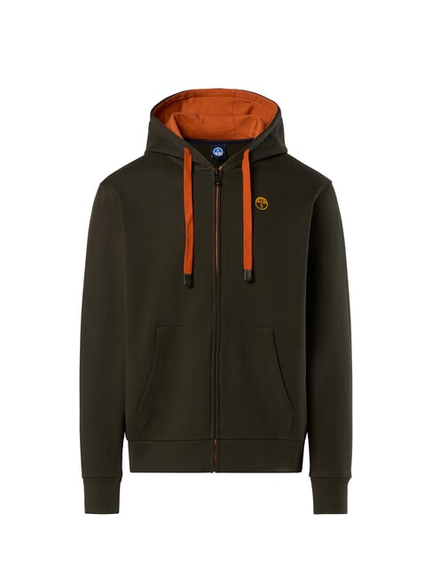 LOGO Kapuzenjacke mit durchgehendem Reißverschluss Waldgrün - Sweatshirts Herren