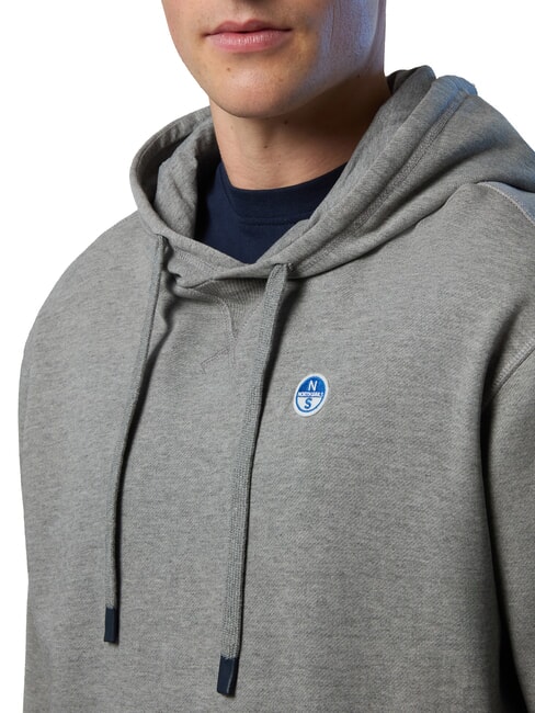 ROUND LOGO Baumwoll-Hoodie mittelgraue Melange - Sweatshirts Herren