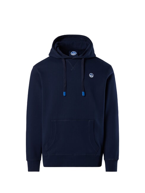 ROUND LOGO Baumwoll-Hoodie Navy blau - Sweatshirts Herren