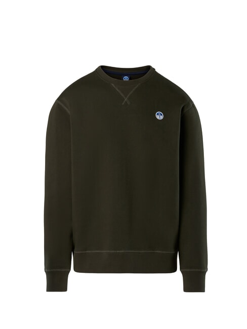 ROUND LOGO Sweatshirt mit Rundhalsausschnitt aus Baumwolle Waldgrün - Sweatshirts Herren