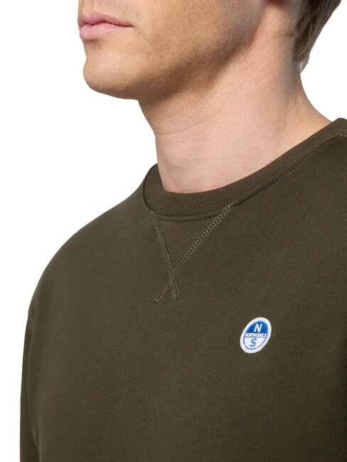 ROUND LOGO Sweatshirt mit Rundhalsausschnitt aus Baumwolle Waldgrün - Sweatshirts Herren