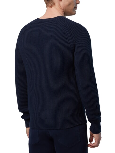 N|S Gerippter Rundhalspullover Navy blau - Herrenpullover