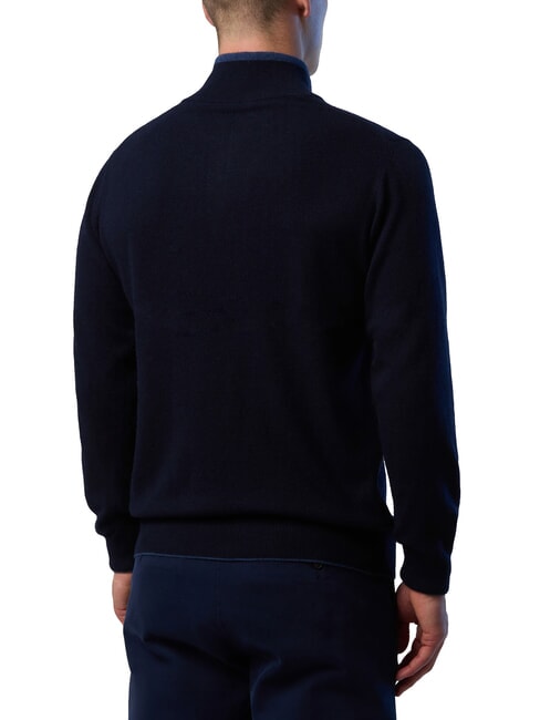 N|S Rollkragenpullover mit halbem Rei&szlig;verschluss Navy blau - Herrenpullover