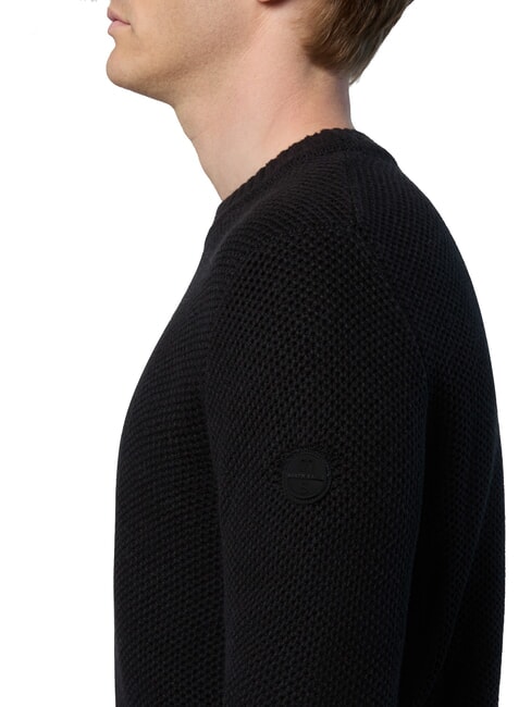 N|S Rundhalspullover mit Waffelmuster dunkelgrau meliert - Herrenpullover