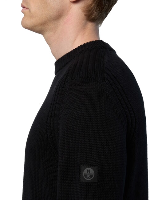 N|S Rundhalspullover aus Baumwolle Schwarz - Herrenpullover