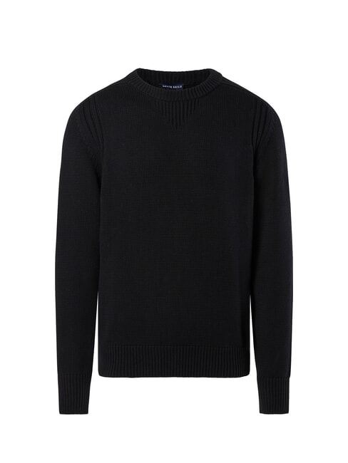 N|S Rundhalspullover aus Baumwolle Schwarz - Herrenpullover