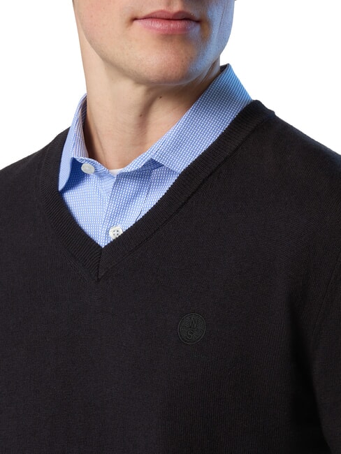 N|S Pullover mit V-Ausschnitt Schwarz - Herrenpullover