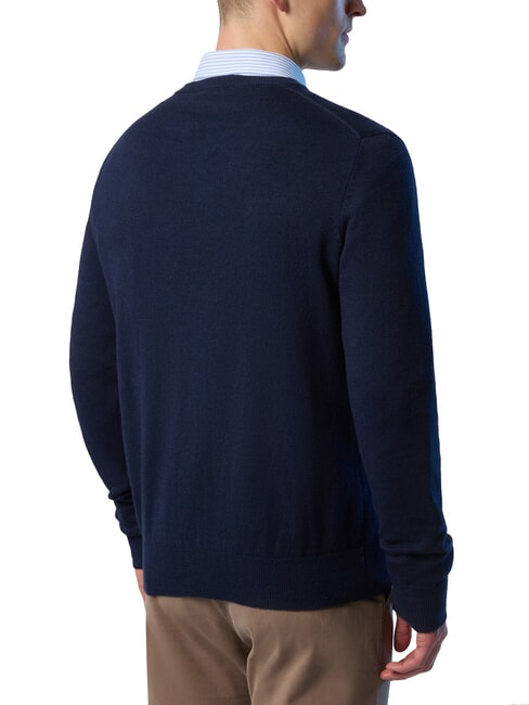 N|S Pullover mit V-Ausschnitt Navy blau - Herrenpullover