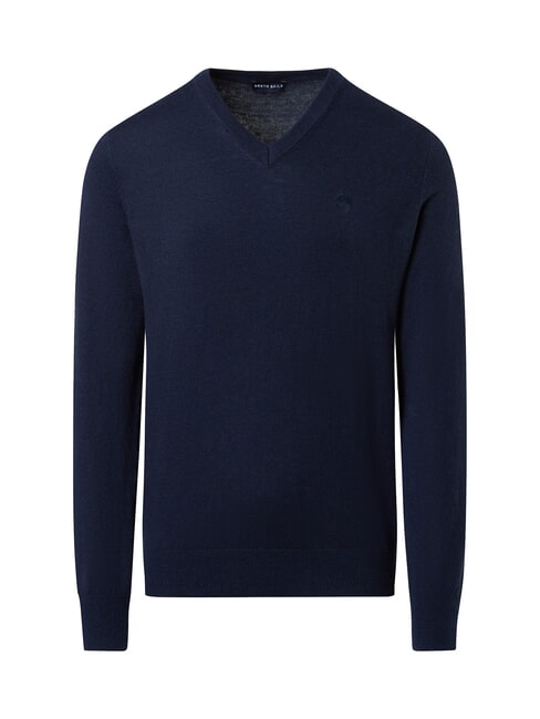 N|S Pullover mit V-Ausschnitt Navy blau - Herrenpullover