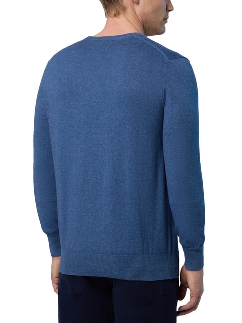 N|S Pullover mit Rundhalsausschnitt blau meliert Denim - Herrenpullover