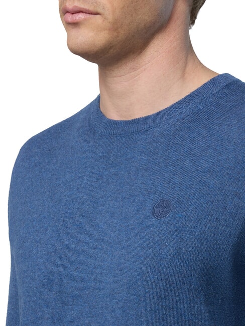 N|S Pullover mit Rundhalsausschnitt blau meliert Denim - Herrenpullover