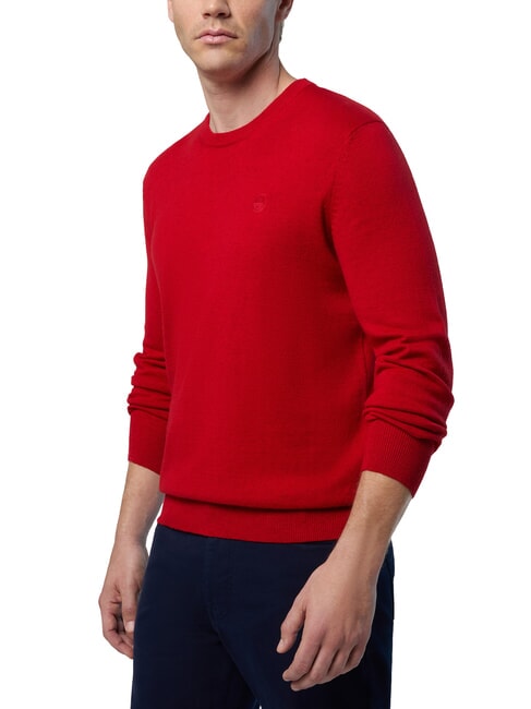 N|S Pullover mit Rundhalsausschnitt rote Lava - Herrenpullover