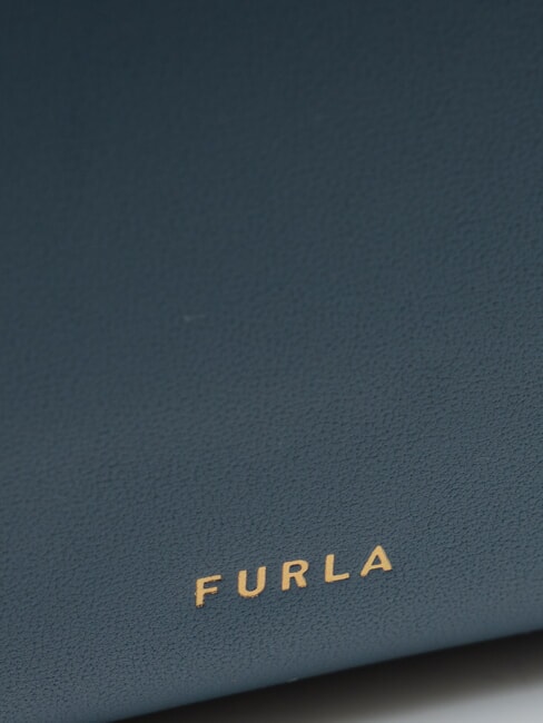 TONIE Umhängetasche, Leder grau blau - Damentaschen