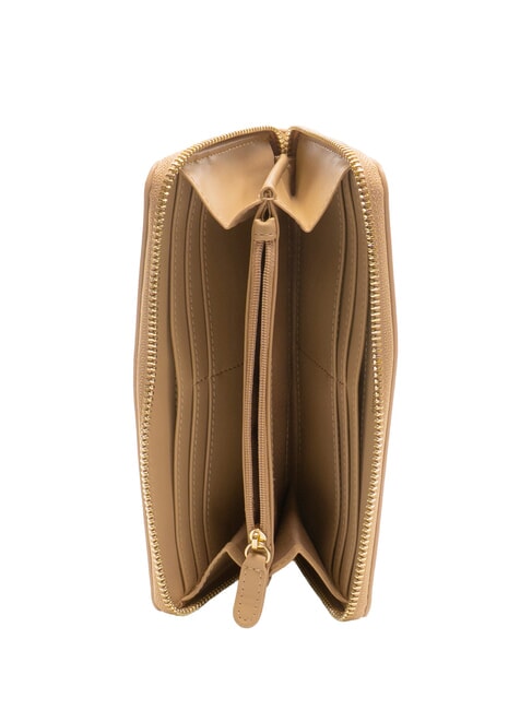 QUILTED Gro&szlig;e Geldb&ouml;rse mit Rundum-Rei&szlig;verschluss Beige - Brieftaschen Damen