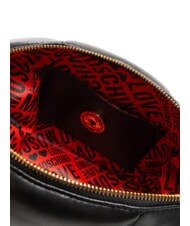 LOVE MOSCHINO PUFFY LOGO Kleine Umhängetasche mit Herzbeutel schwarz/rot/schwarz - Damentaschen - 5