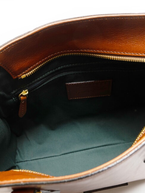 IDA Umh&auml;ngetasche aus Leder BRAUN - Damentaschen