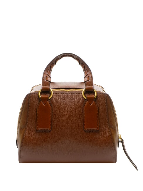 INES Umh&auml;ngetasche aus Leder mit Schultergurt BRAUN - Damentaschen