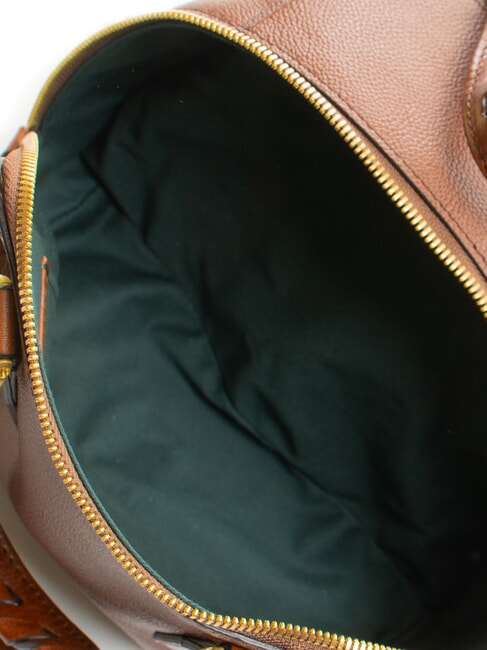 INES Umh&auml;ngetasche aus Leder mit Schultergurt BRAUN - Damentaschen