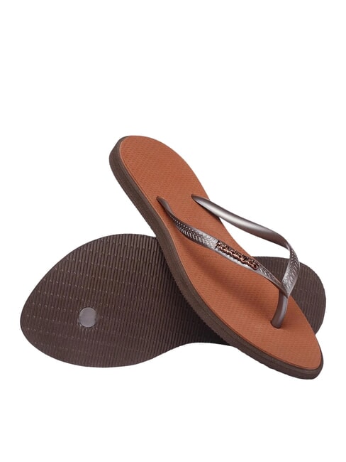 SLIM POINT Flip-Flops Dunkelbro - Damenschuhe