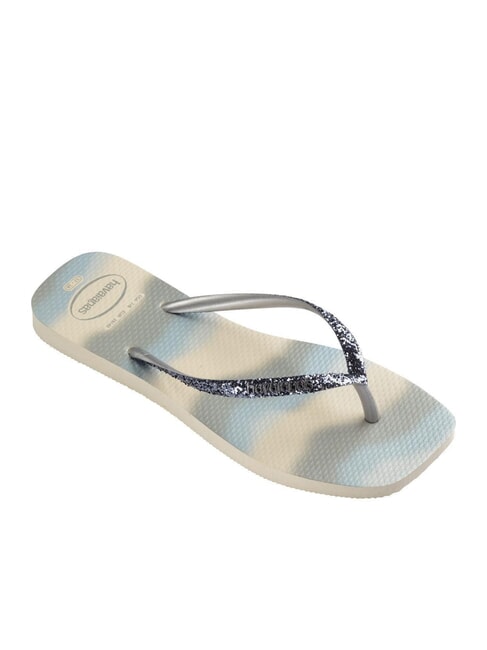 STYLESLIM SQUARE GLITTER Quadratische Flip-Flops beige/silber metallic - Damenschuhe