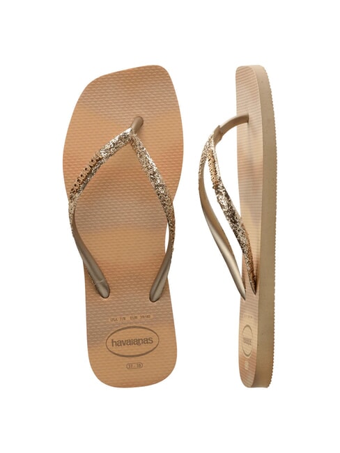 STYLESLIM SQUARE GLITTER Quadratische Flip-Flops golden - Damenschuhe