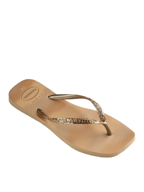 STYLESLIM SQUARE GLITTER Quadratische Flip-Flops golden - Damenschuhe