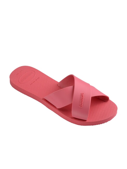 AQUA Slipper mit Kreuzband rosa Porzellan - Damenschuhe