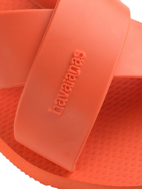 AQUA Slipper mit Kreuzband Sonnenuntergangsorange - Damenschuhe