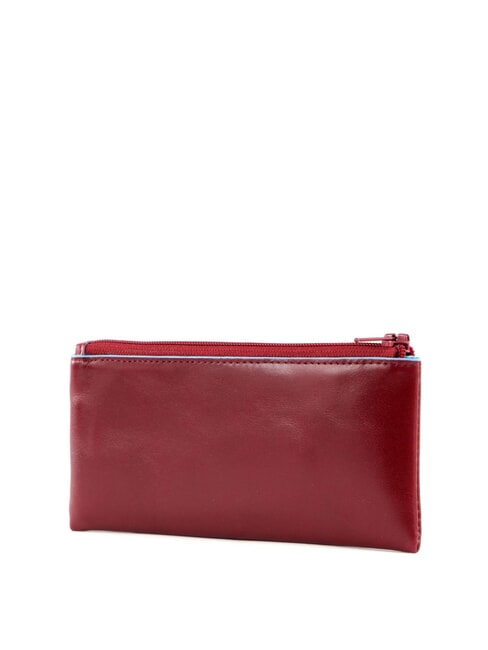 Schlüsselbund BLAUES QUADRAT, aus Leder ROT - Schlüsselanhänger und Schlüsseletuis