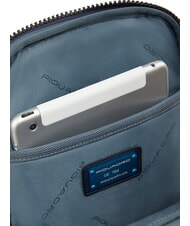 PIQUADRO FINN  Rucksack / Umhängetasche aus Leder Blau - PC-Rucksäcke - 5