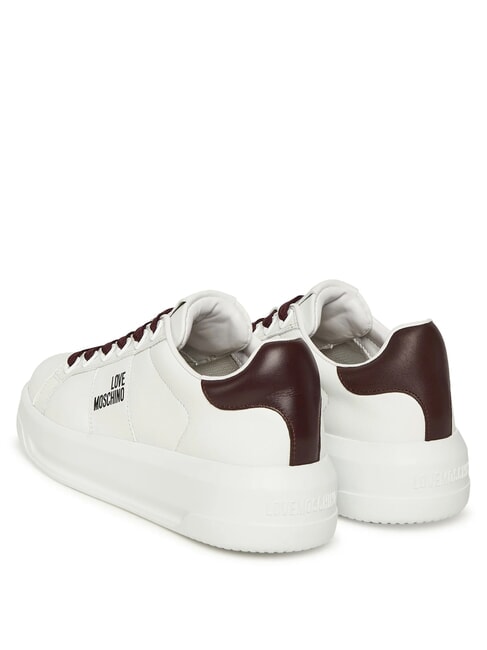 ECLIPSE50 Leder-Sneakers weiß/burgund - Damenschuhe